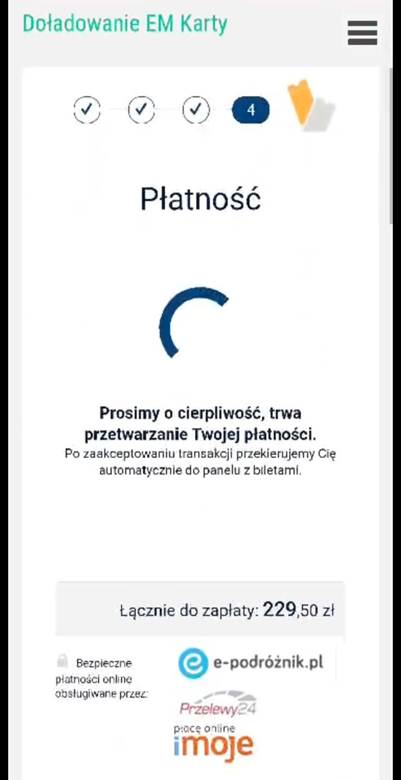 Zdjęcie strony internetowej pks konin na komputerze pokazna jest płatność realizacja płatności blik za em kartę